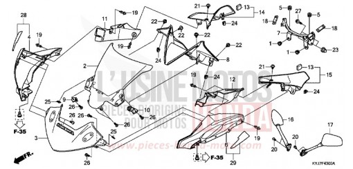 PANNEAU SUPERIEUR CBR250RB de 2011